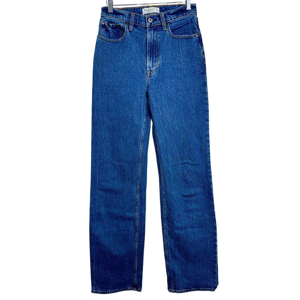 Abercrombie & Fitch The 90s Relaxed Jean High Rise Blue Denim Jeans Size 26 2 XL